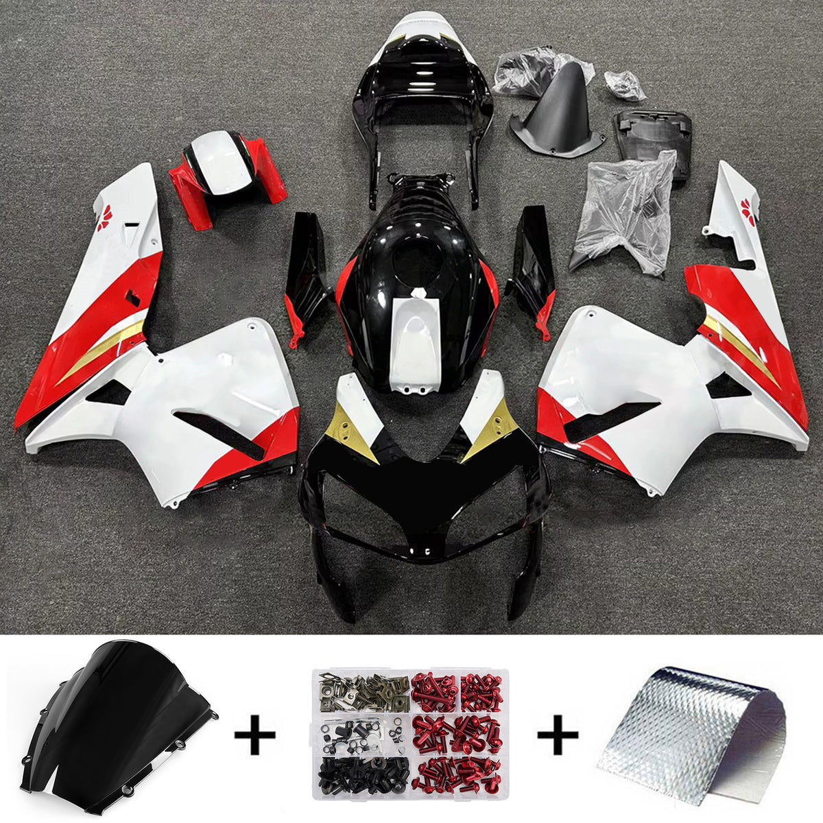 Amotopart 2003-2004 Honda CBR600RR F5 White Red Fairing Kit