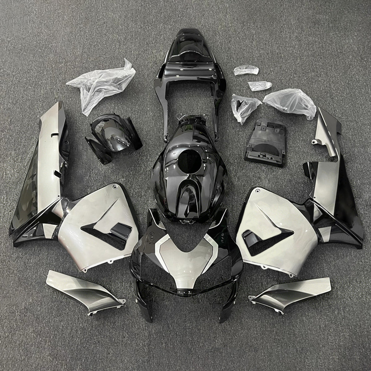 Amotopart 2003-2004 Honda CBR600RR F5 Kit de carenado blanco negro