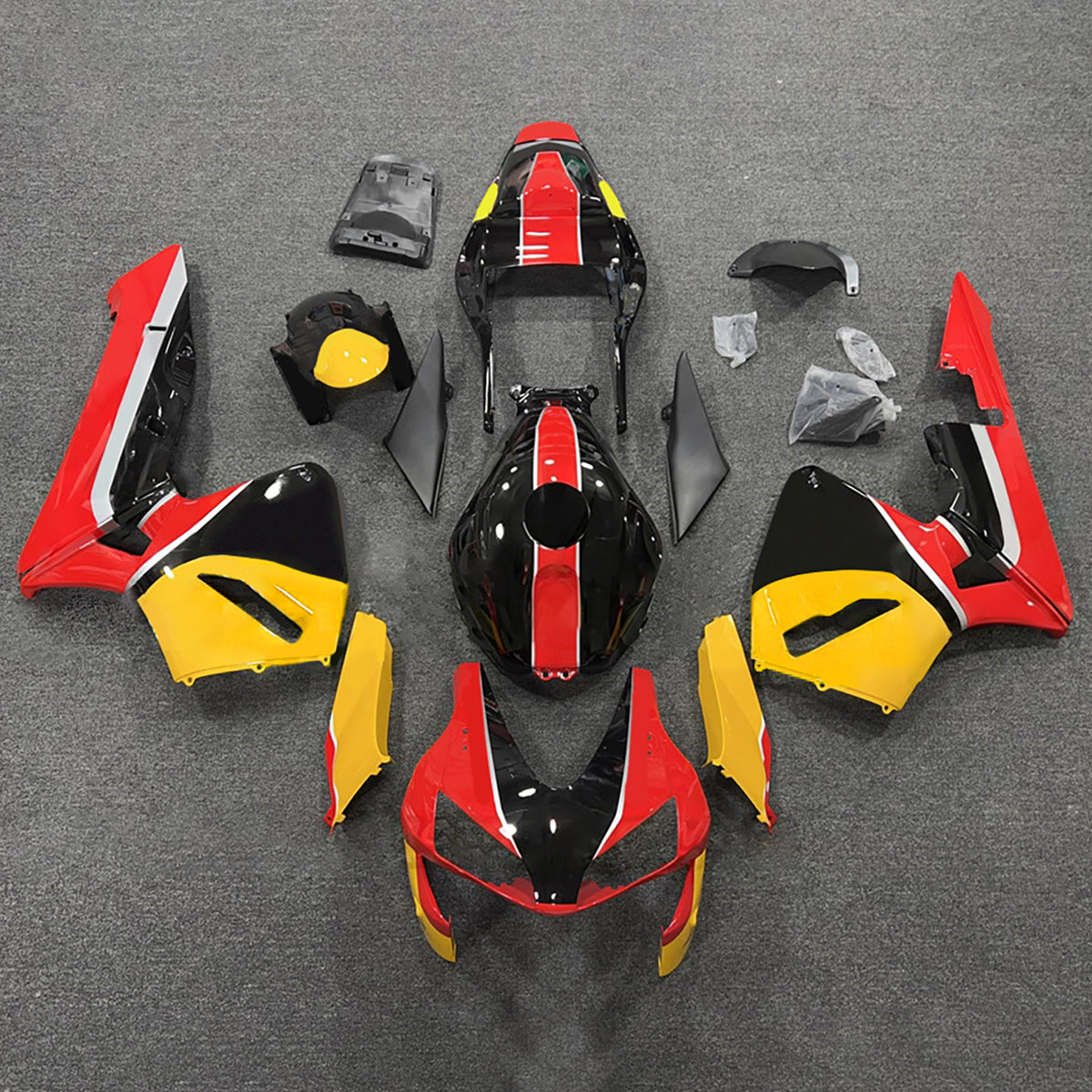 Amotopart 2003–2004 Honda CBR600RR F5 Rot Schwarz Verkleidungsset