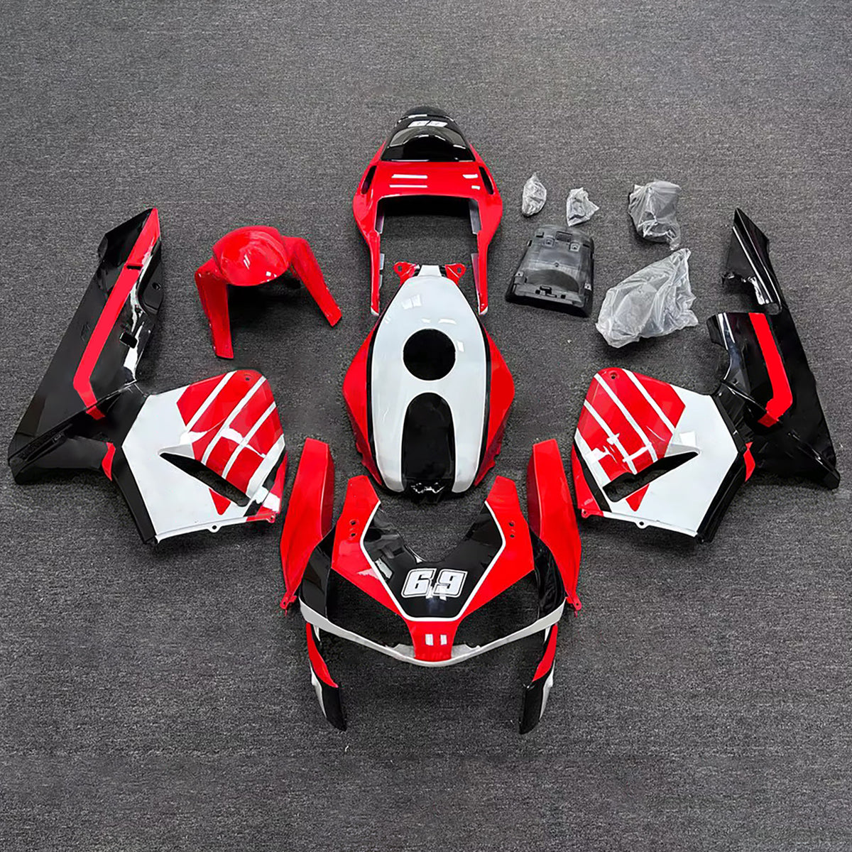 Amotopart 2003–2004 Honda CBR600RR F5 rot-weißes Verkleidungsset