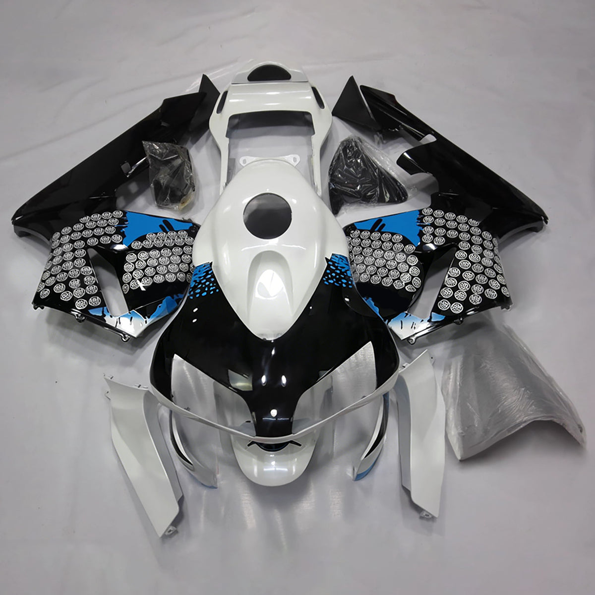 Amotopart 2003-2004 Honda CBR600RR F5 White Black Fairing Kit