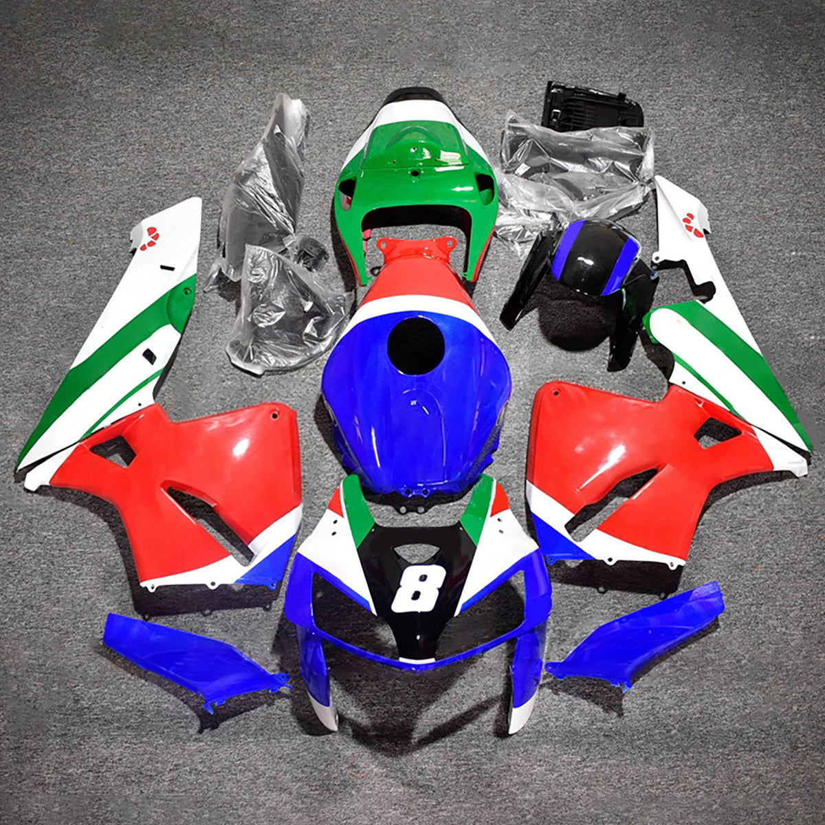 Amotopart 2003-2004 Honda CBR600RR F5 Red Blue Green Fairing Kit