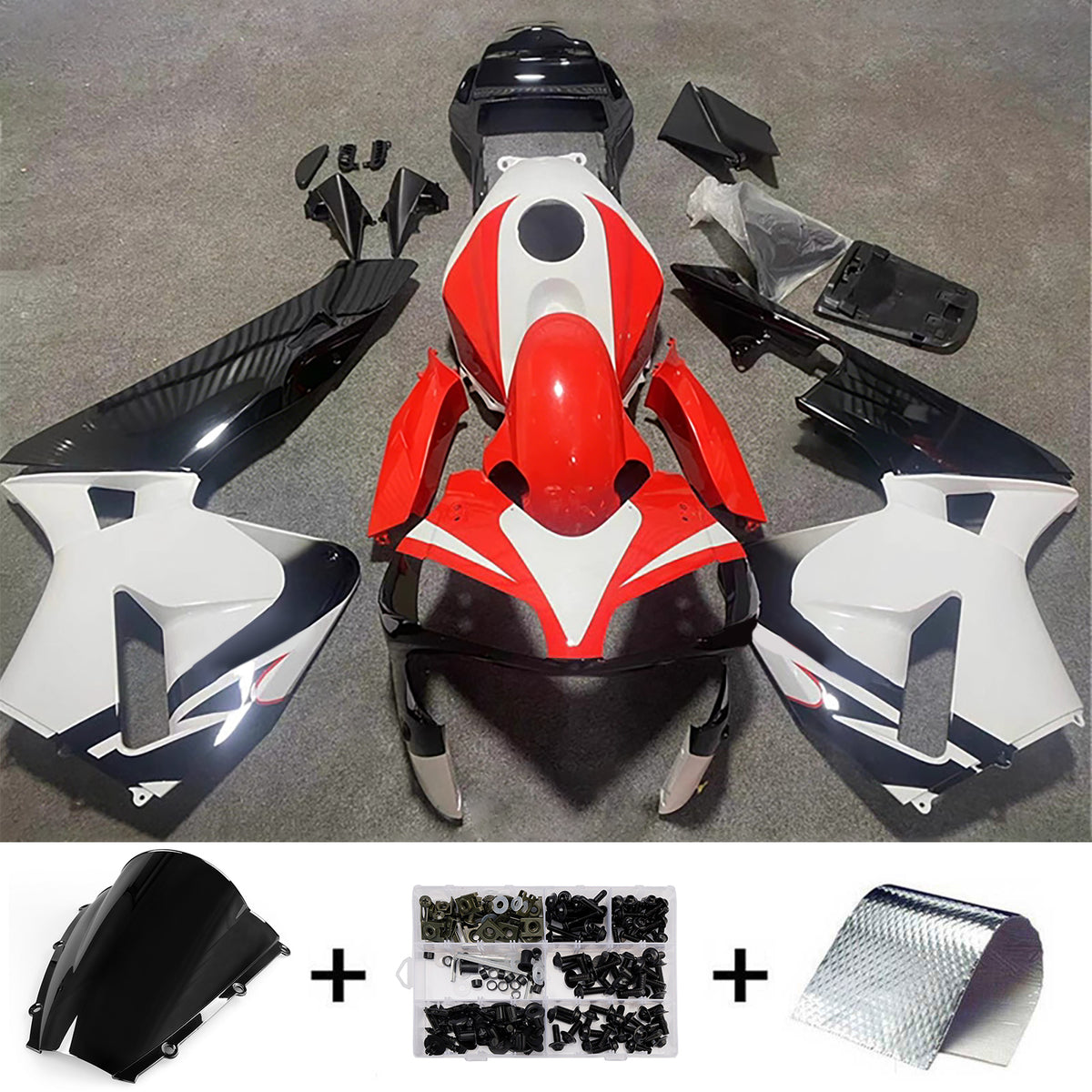 Amotopart 2003-2004 Honda CBR600RR F5 Red White Fairing Kit