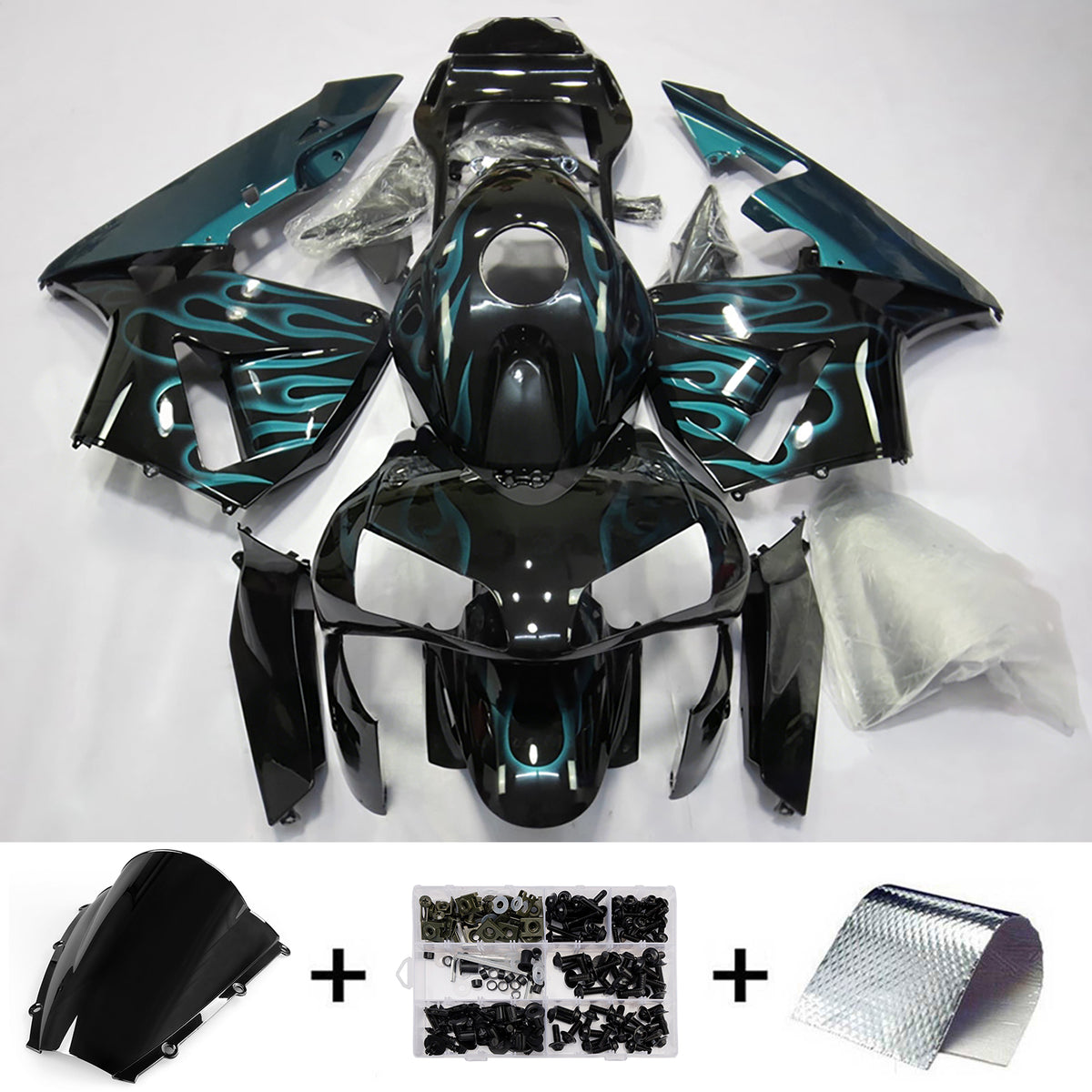 Amotopart 2003-2004 Honda CBR600RR F5 Black Fairing Kit