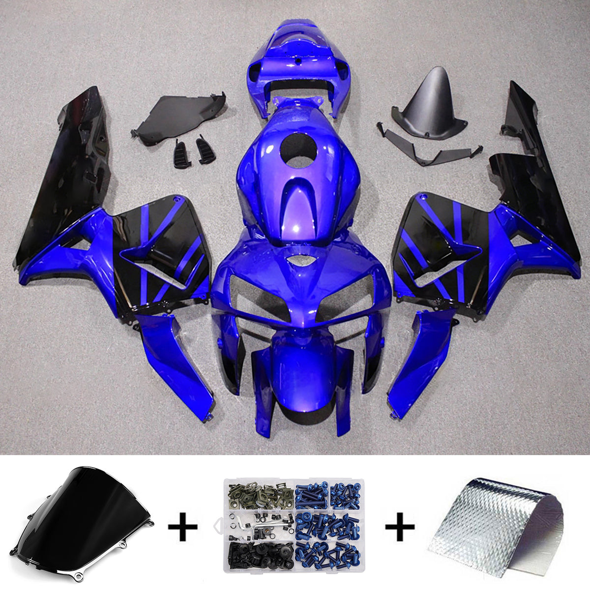 Amotopart 2005-2006 Honda CBR600RR F5 blauwzwarte kuipset