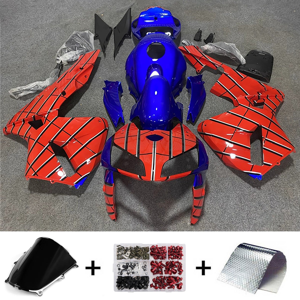 Amotopart 2005-2006 ホンダ CBR600RR F5 レッド ブルー フェアリングキット