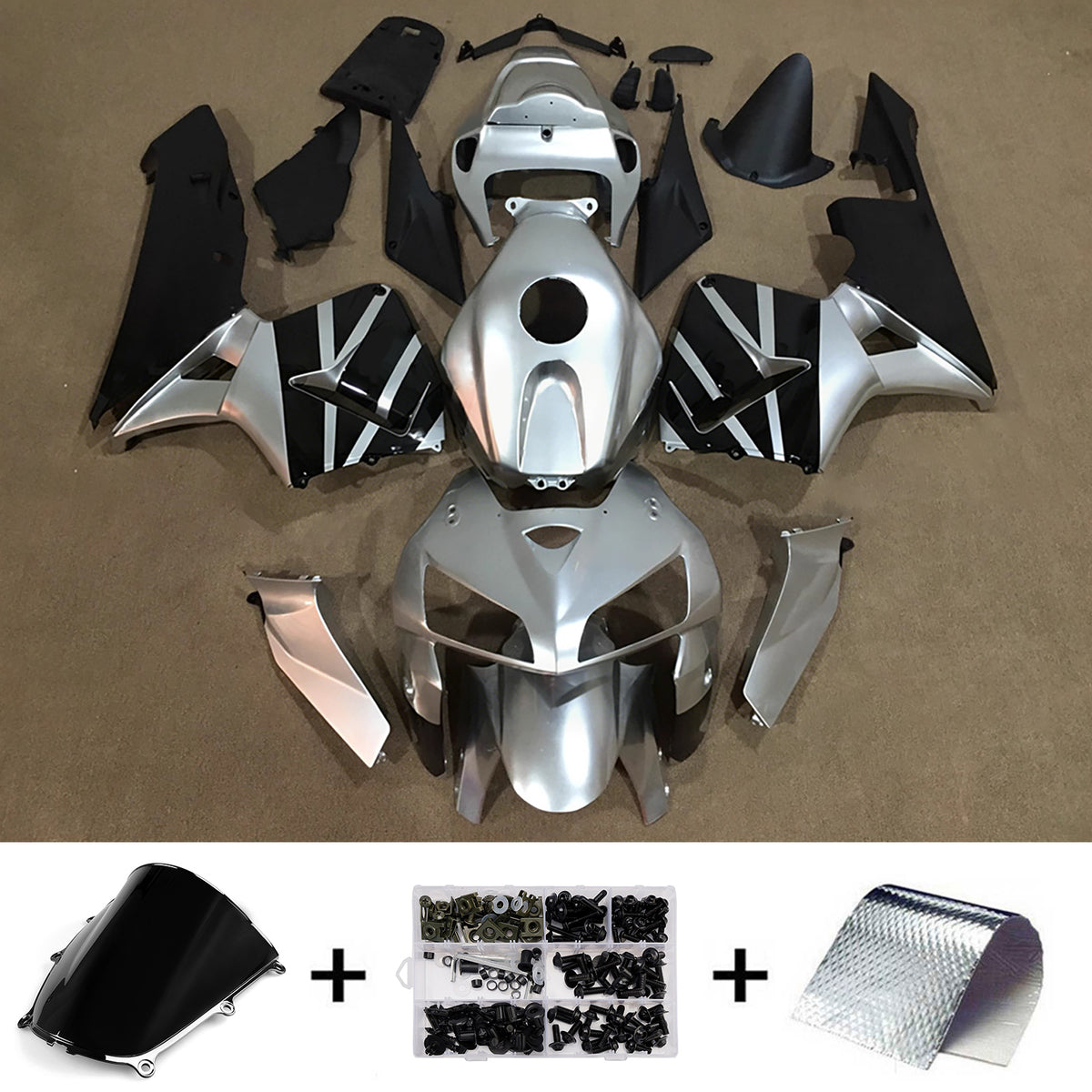 Amotopart 2005-2006 ホンダ CBR600RR F5 シルバー フェアリングキット
