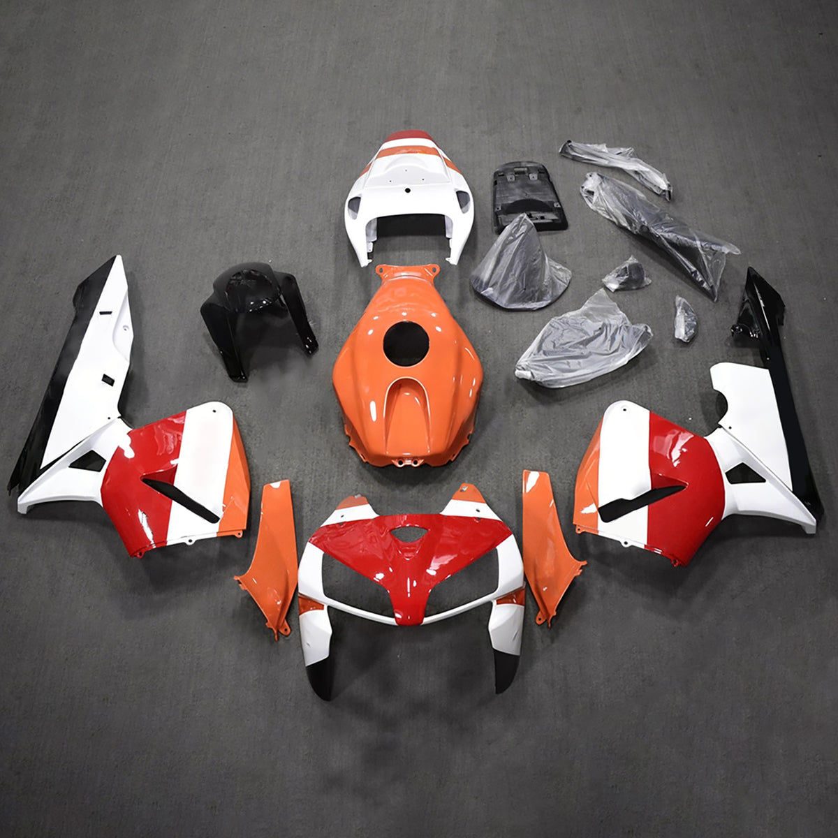 Amotopart 2005-2006 Honda CBR600RR F5 Orange White Fairing Kit