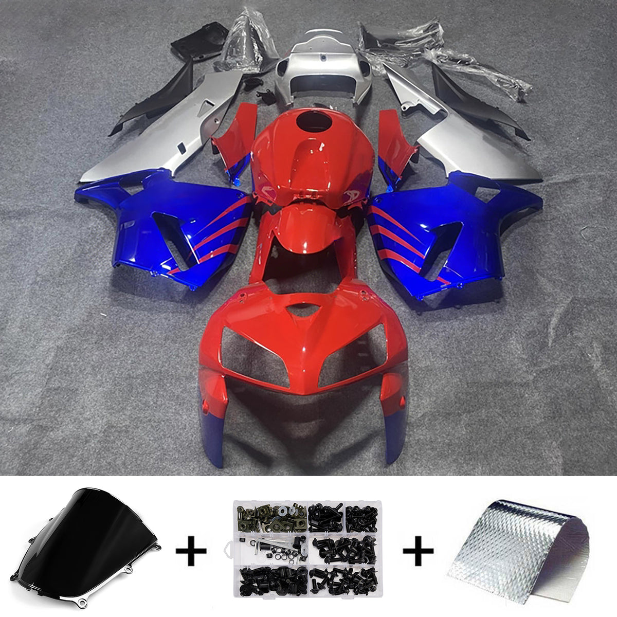 Amotopart 2005-2006 Honda CBR600RR F5 Red Blue Fairing Kit
