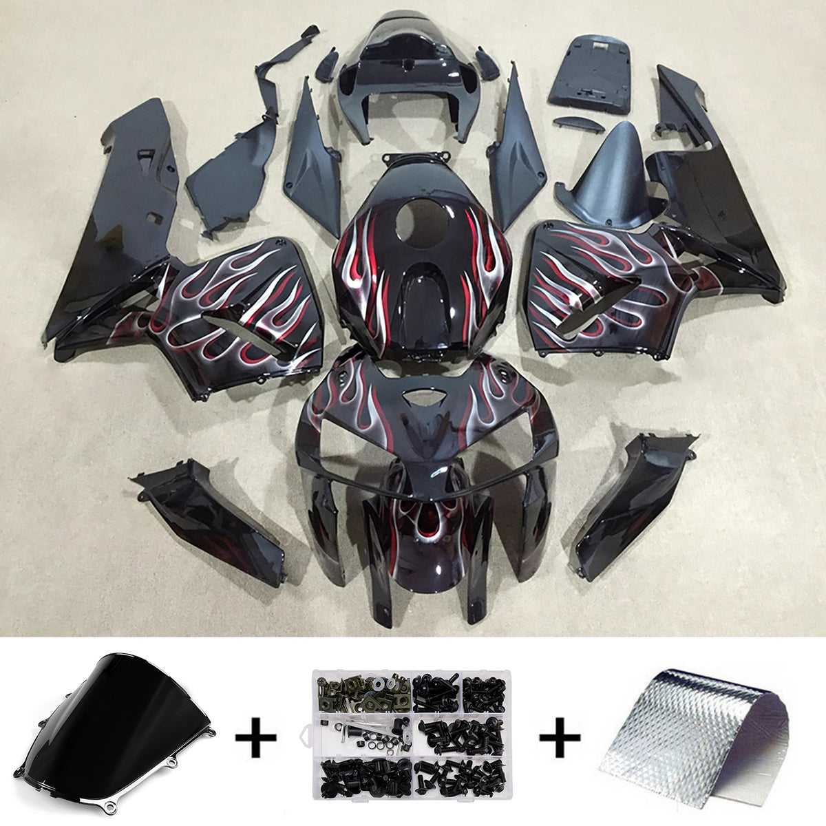 Amotopart 2005-2006 Honda CBR600RR F5 Black Fairing Kit