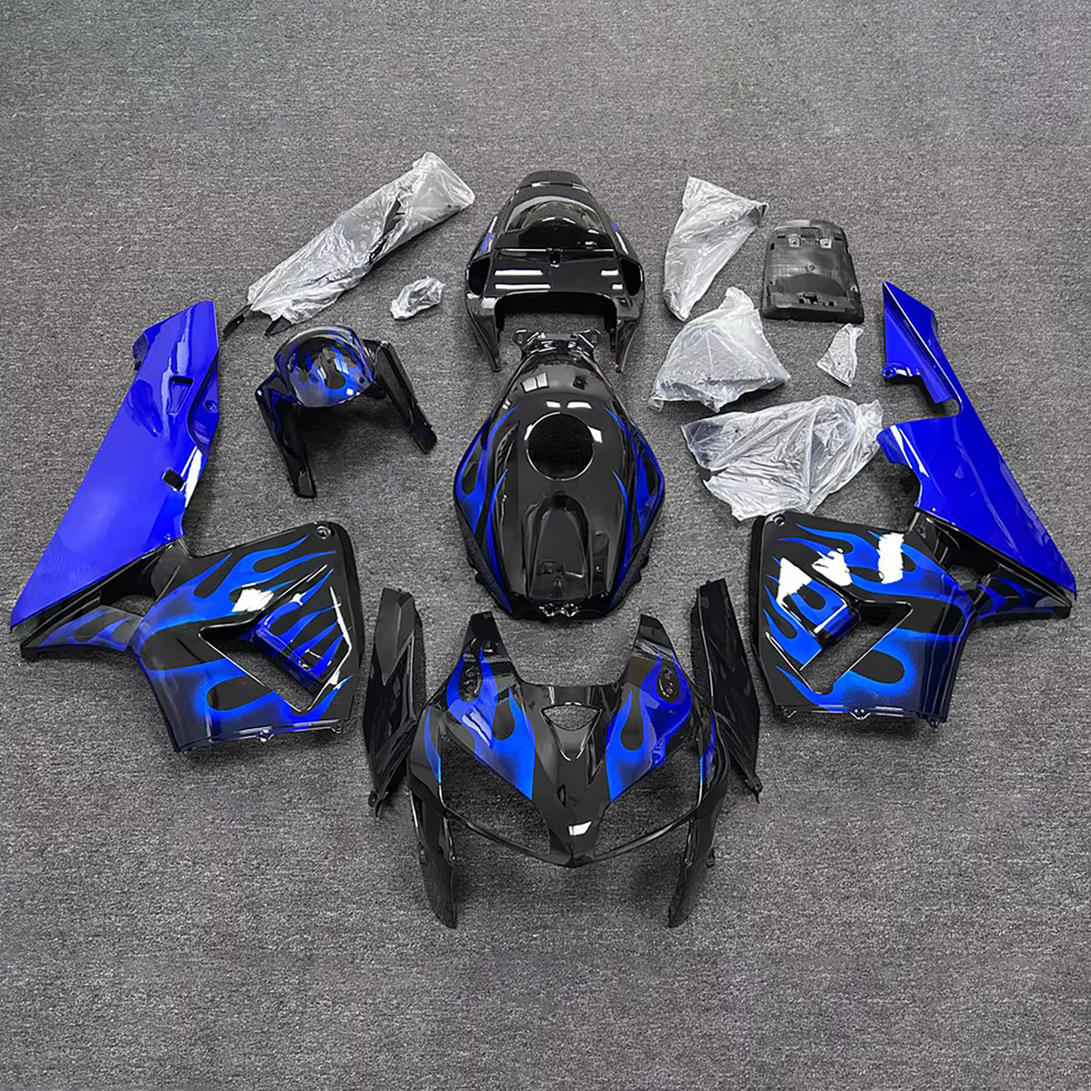 Amotopart 2005-2006 ホンダ CBR600RR F5 ブラック ブルー フェアリングキット