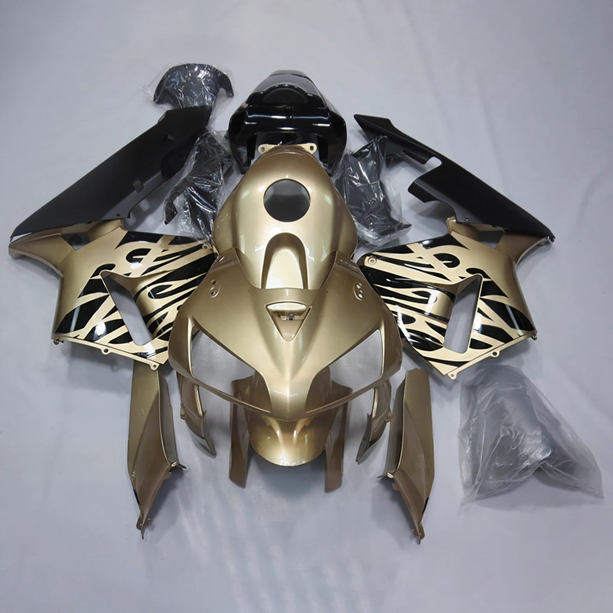 Amotopart 2005-2006 Honda CBR600RR F5 Gold Black Fairing Kit