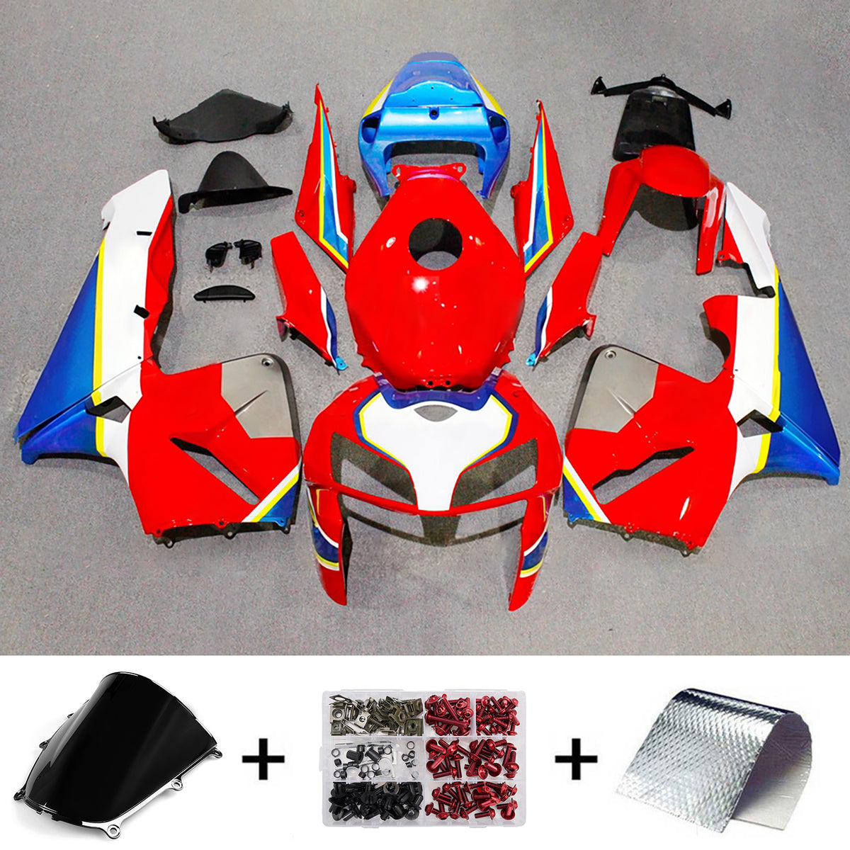Zestaw owiewek Amotopart 2005-2006 do Hondy CBR600RR F5 w kolorze czerwonym