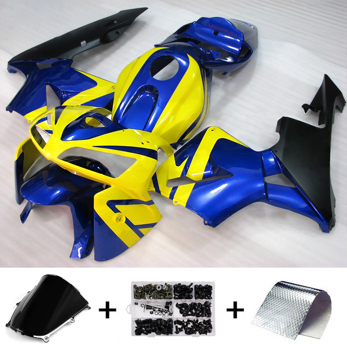 Amotopart 2005-2006 Honda CBR600RR F5 Blue Yellow Fairing Kit