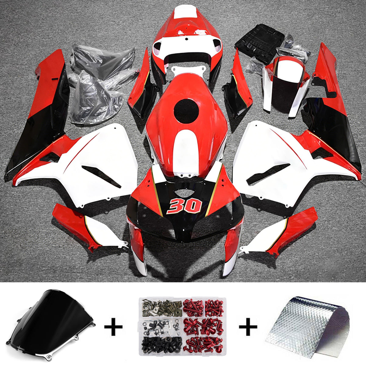 Amotopart 2005-2006 Honda CBR600RR F5 Red White Sada kapotáže