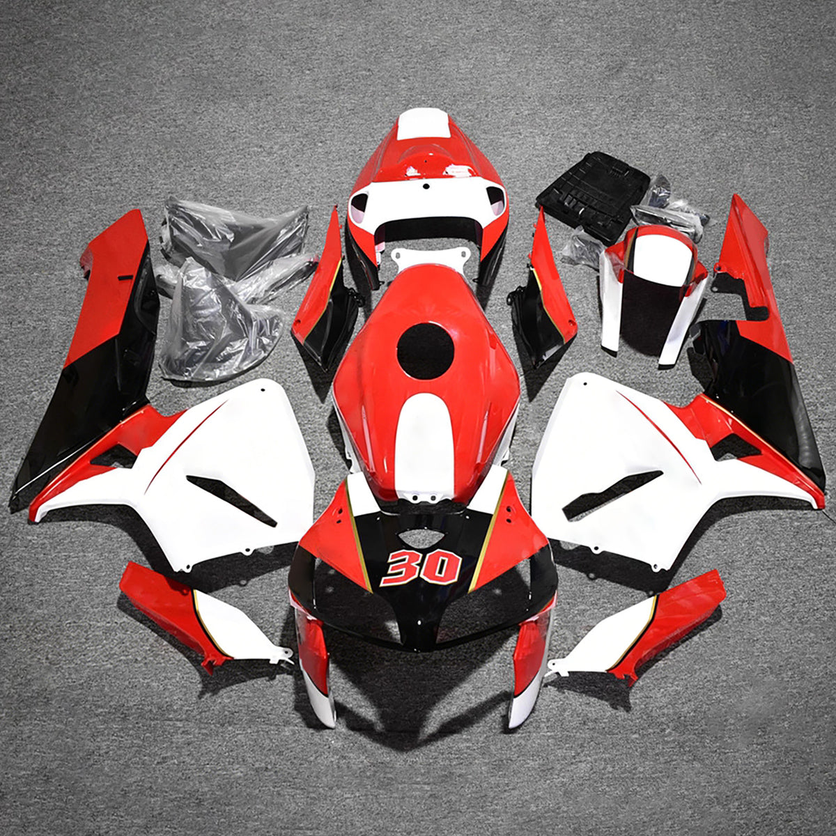 Amotopart 2005-2006 Honda CBR600RR F5 Red White Sada kapotáže