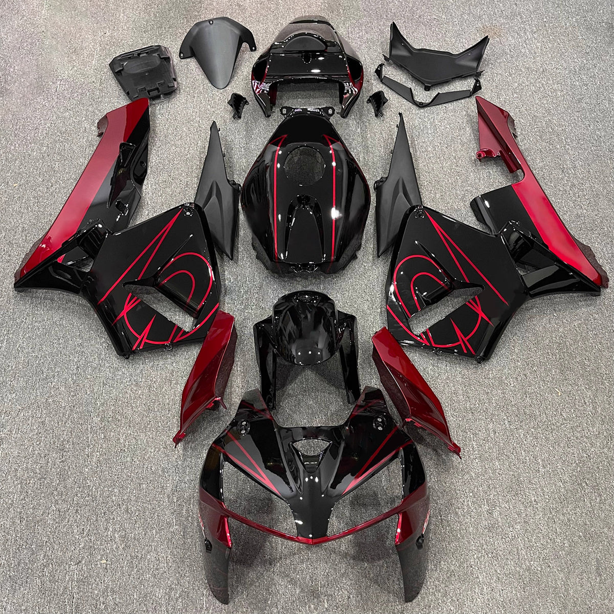 Amotopart 2005-2006 Honda CBR600RR F5 Black Red Fairing Kit