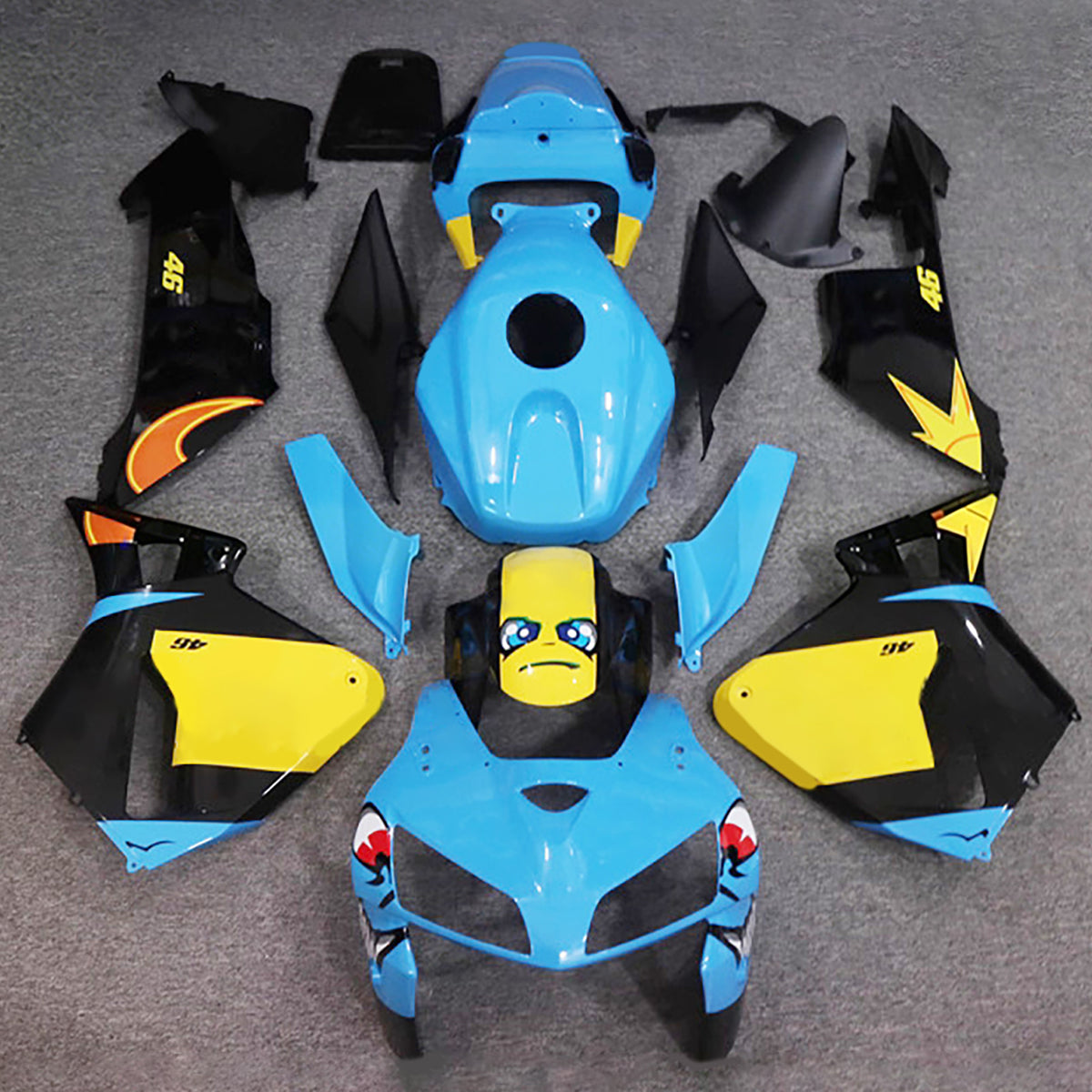 Sada kapotáže Amotopart 2005-2006 Honda CBR600RR F5 modrá žlutá