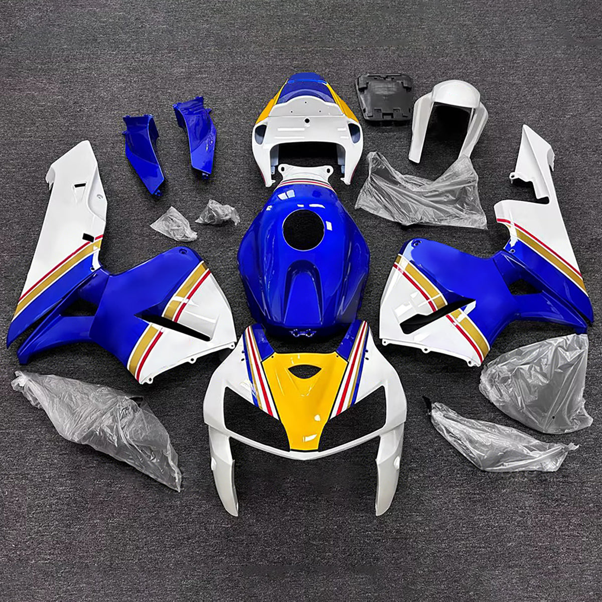 Amotopart 2005-2006 Honda CBR600RR F5 Blue White Fairing Kit