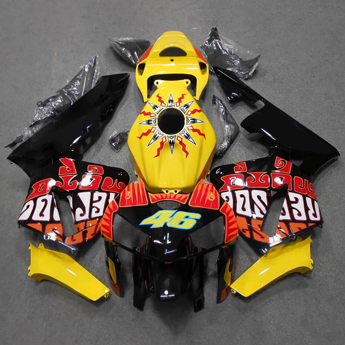 Amotopart 2005-2006 Honda CBR600RR F5 geelrode kuipset