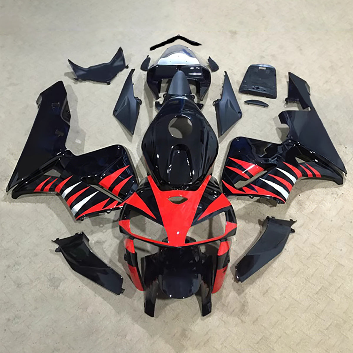 Amotopart 2005-2006 Honda CBR600RR F5 Black Red Fairing Kit