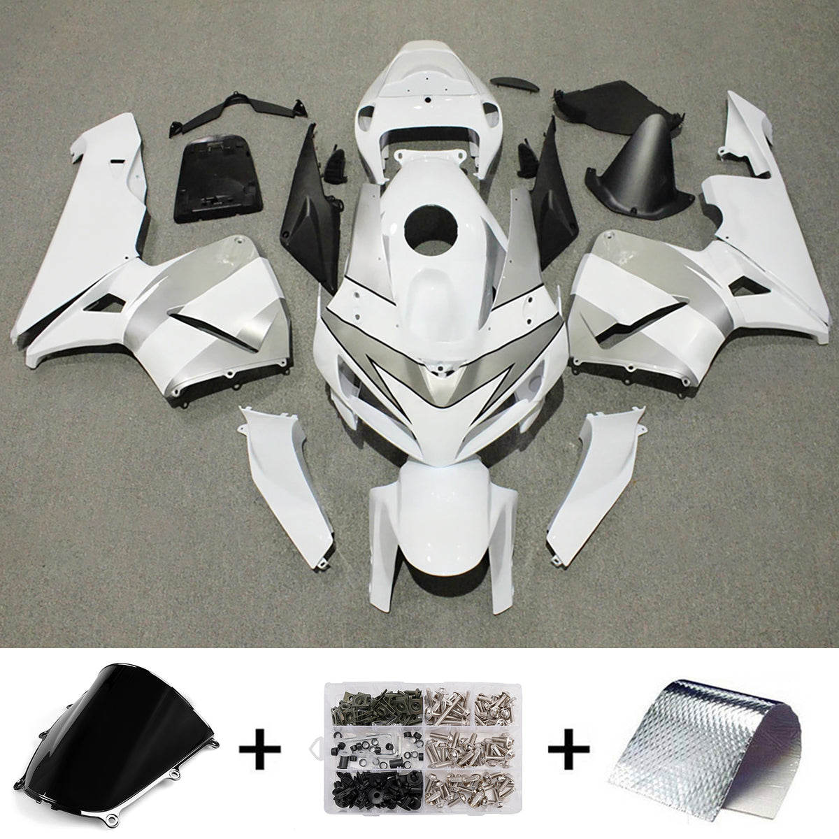 Amotopart 2005-2006 Honda CBR600RR F5 White Fairing Kit