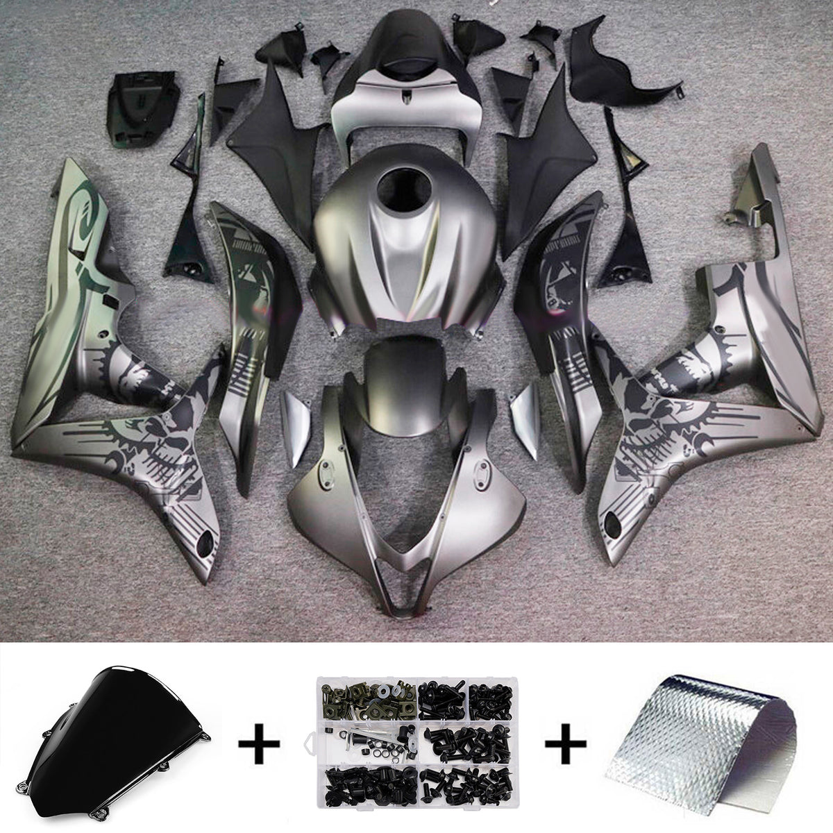 Amotopart 2007-2008 ホンダ CBR600RR F5 シルバー フェアリングキット