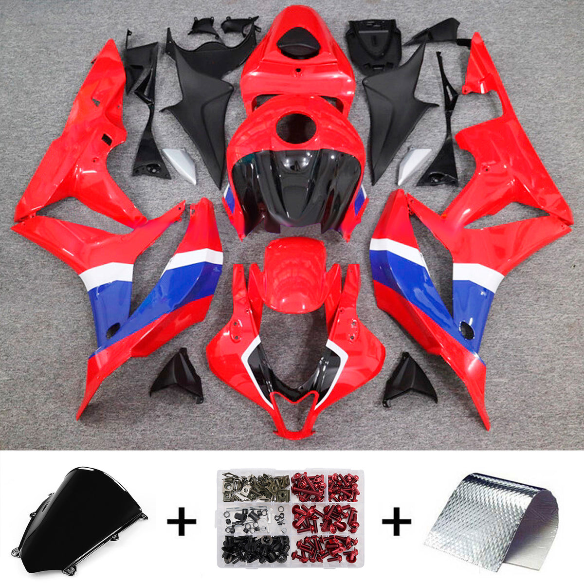 Kit de carenagem vermelha Amotopart 2007-2008 Honda CBR600RR F5