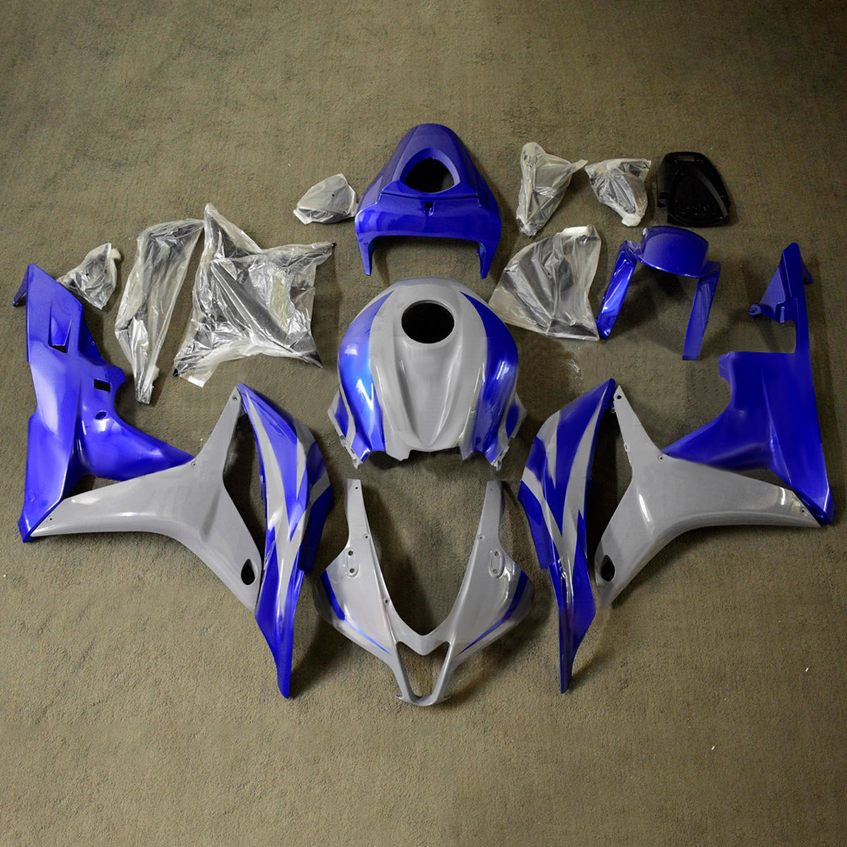 Amotopart 2007-2008 Honda CBR600RR F5 Kit de carenado gris azul