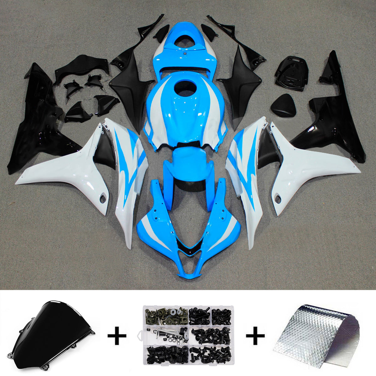 Amotopart 2007-2008 Honda CBR600RR F5 Blue White Fairing Kit