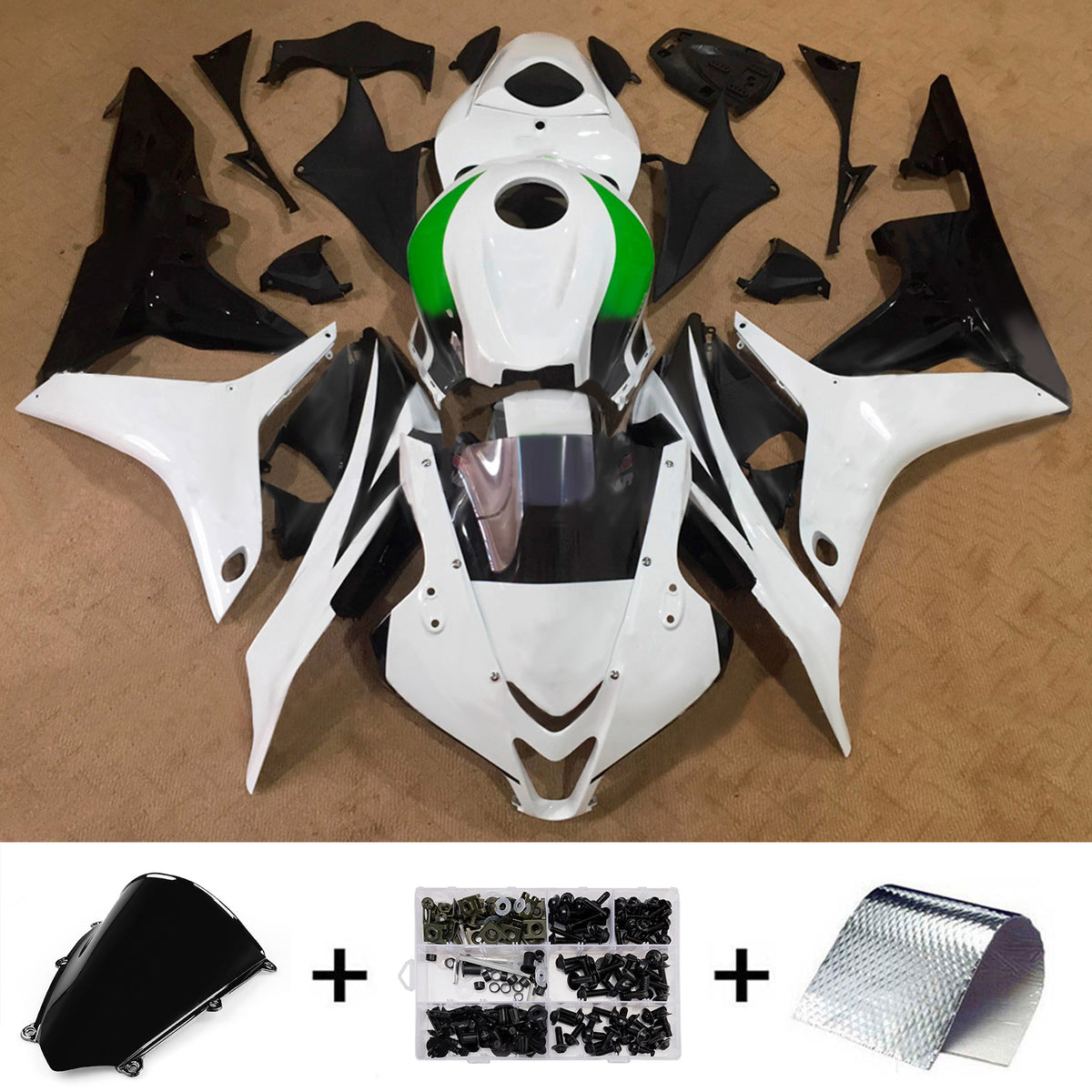 Amotopart 2007-2008 Honda CBR600RR F5 White Fairing Kit