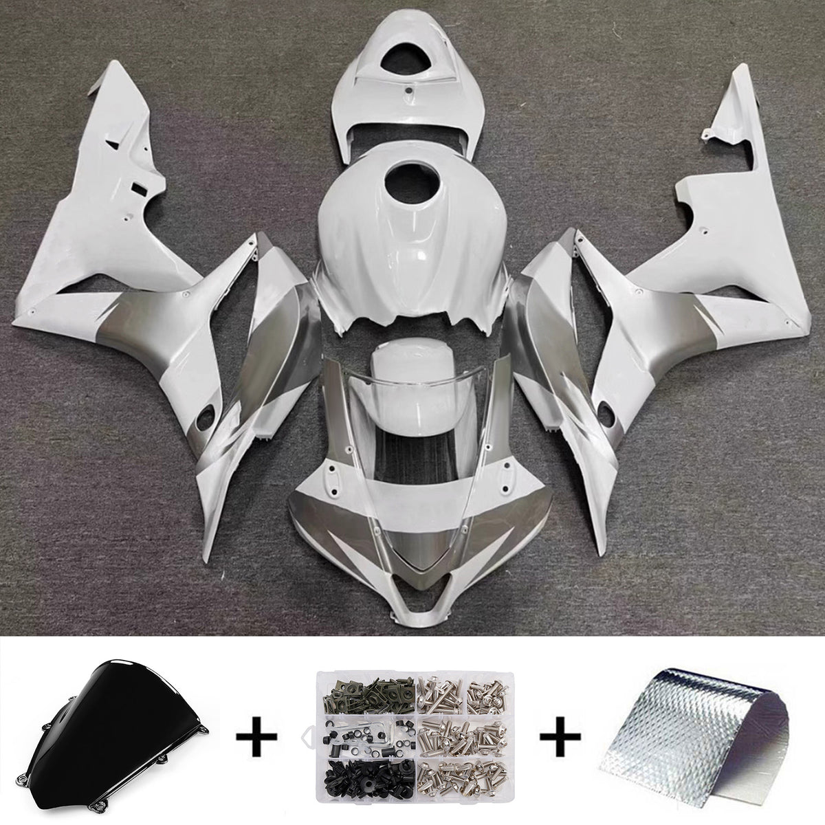 Amotopart 2007-2008 Honda CBR600RR F5 White Fairing Kit