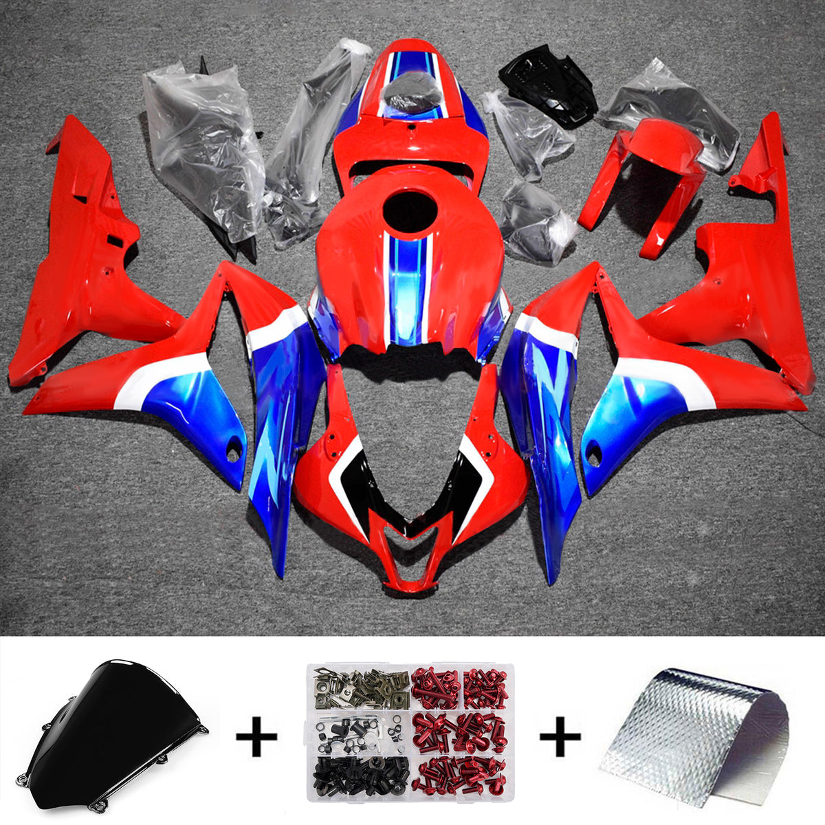 Amotopart 2007–2008 Honda CBR600RR F5 Rot Blau Verkleidungsset