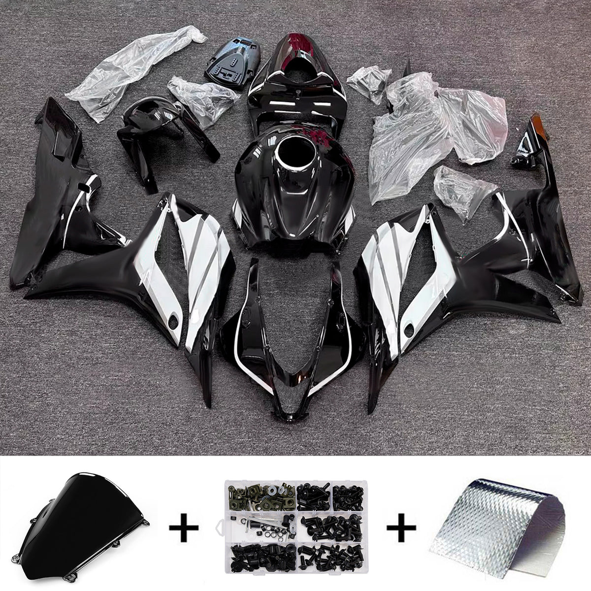 Amotopart 2007-2008 Honda CBR600RR F5 Kit de carénage noir