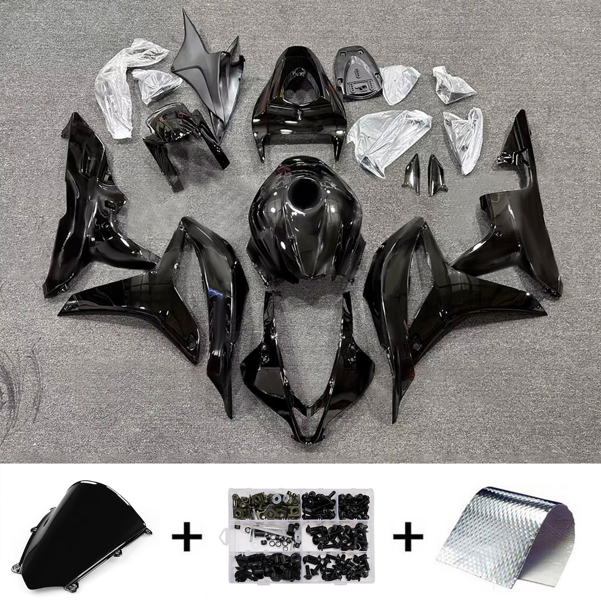 Amotopart 2007-2008 Honda CBR600RR F5 Black Fairing Kit