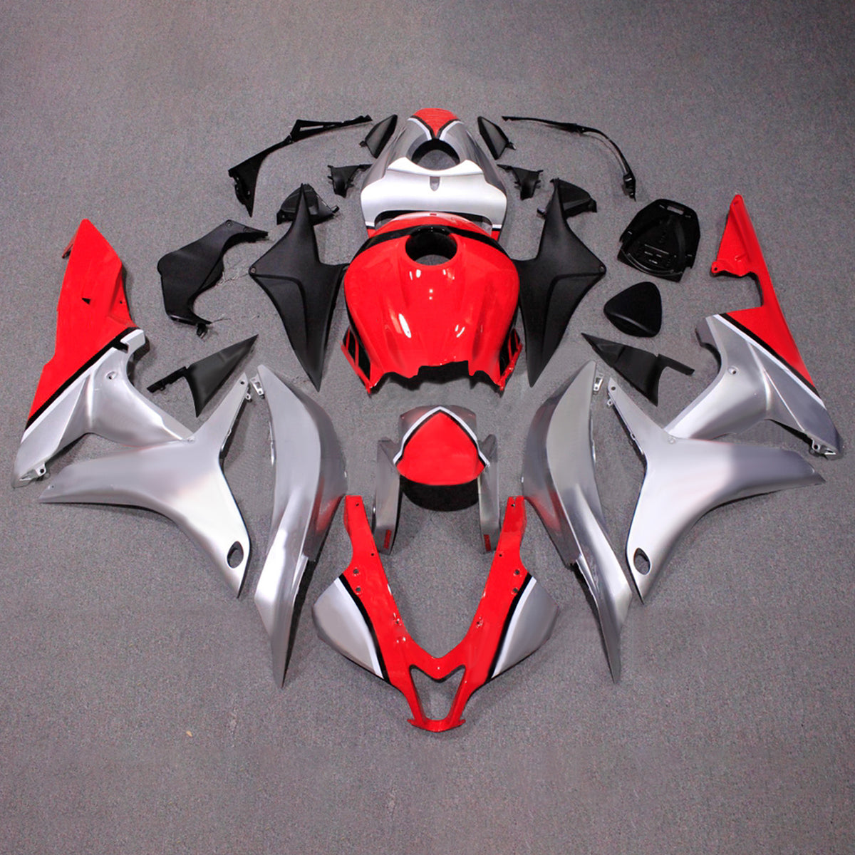 Amotopart 2007-2008 Honda CBR600RR F5 Red Silver Sada kapotáže