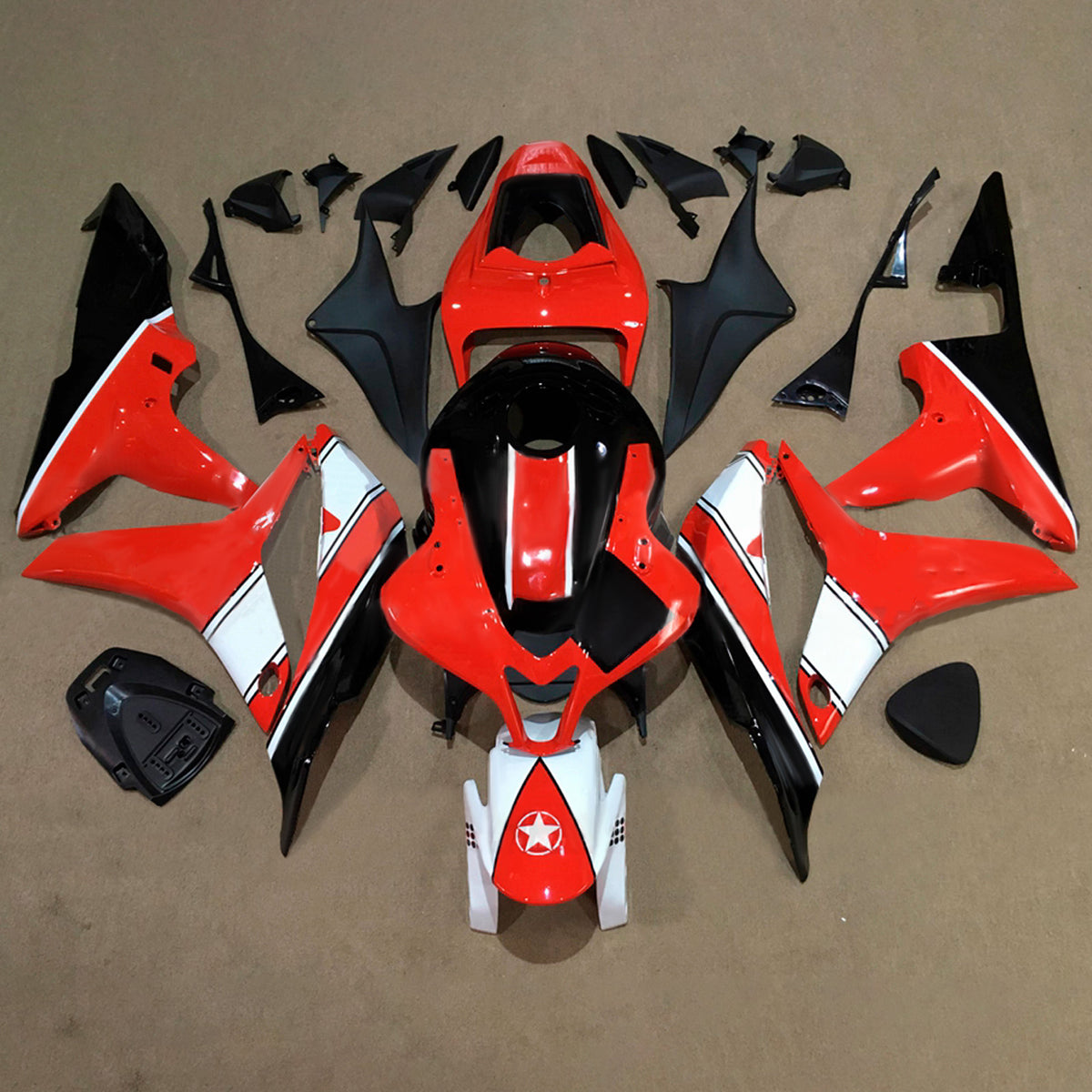 Amotopart 2007-2008 Honda CBR600RR F5 Kit de carenado rojo