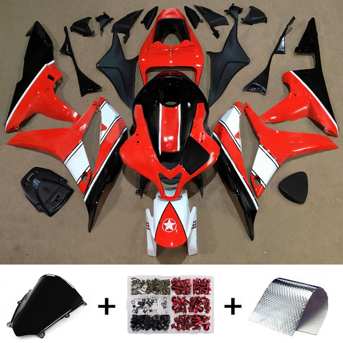 Amotopart 2007–2008 Honda CBR600RR F5 rotes Verkleidungsset