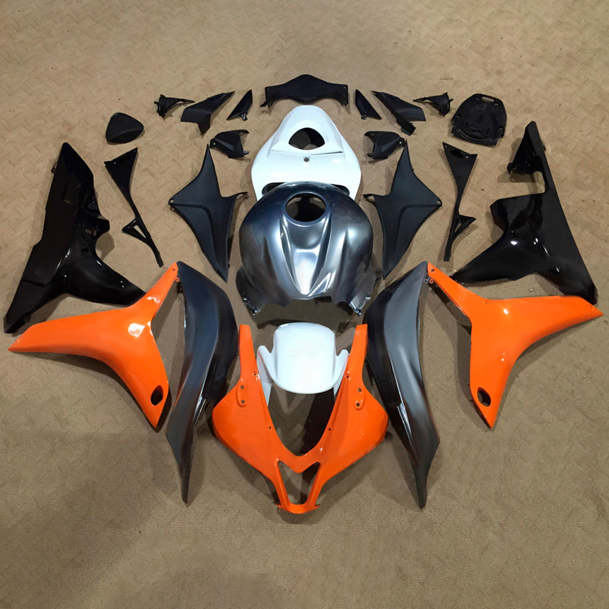 Amotopart 2007-2008 Honda CBR600RR F5 zwart oranje kuipset