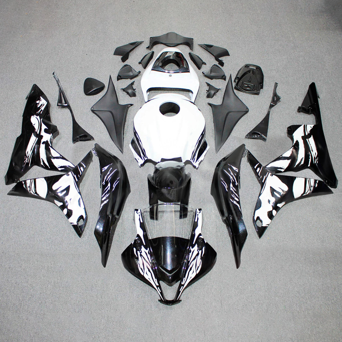 Amotopart 2007–2008 Honda CBR600RR F5 Schwarz Weiß Verkleidungsset