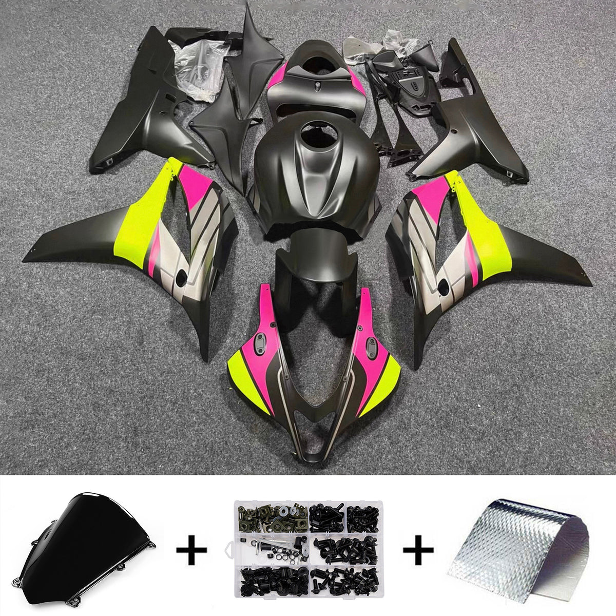 Amotopart 2007-2008 Honda CBR600RR F5 Black Fairing Kit