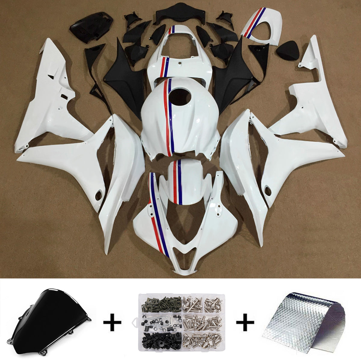 Amotopart 2007-2008 Honda CBR600RR F5 White Fairing Kit