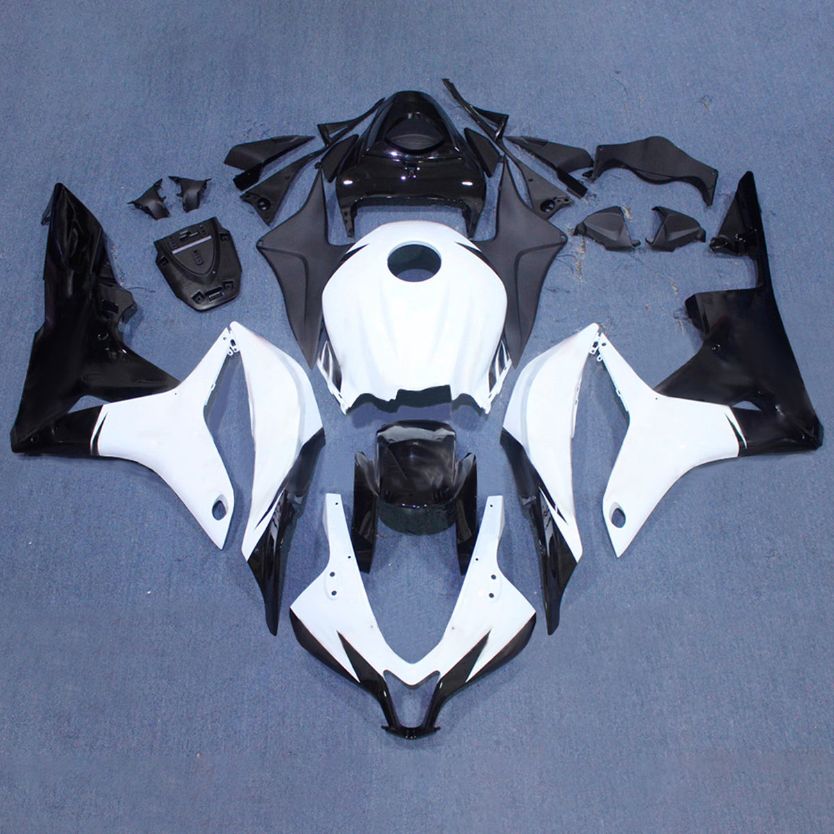 Amotopart 2007-2008 Honda CBR600RR F5 White Black Fairing Kit
