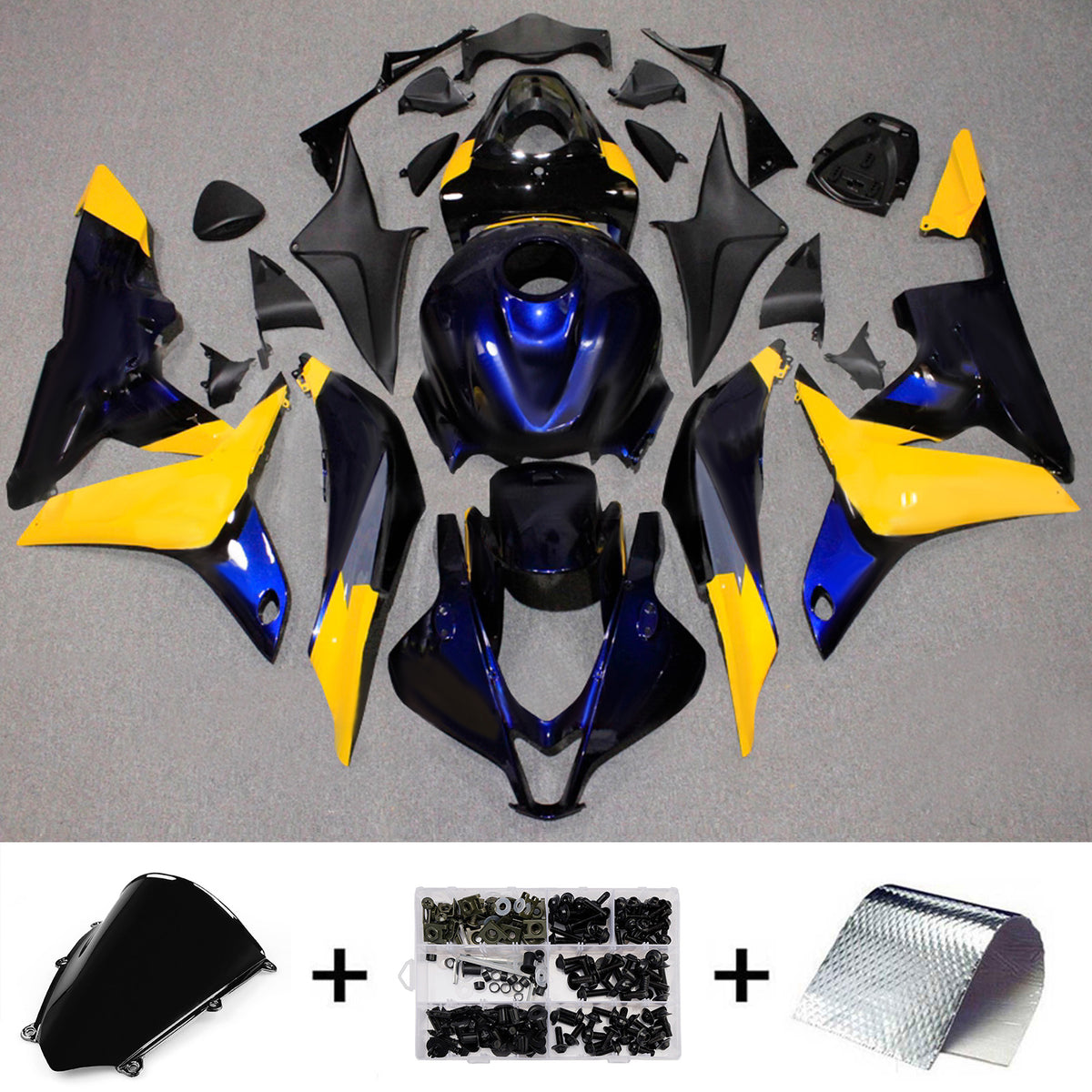 Zestaw owiewek Amotopart 2007-2008 do Hondy CBR600RR F5 w kolorze czarnym