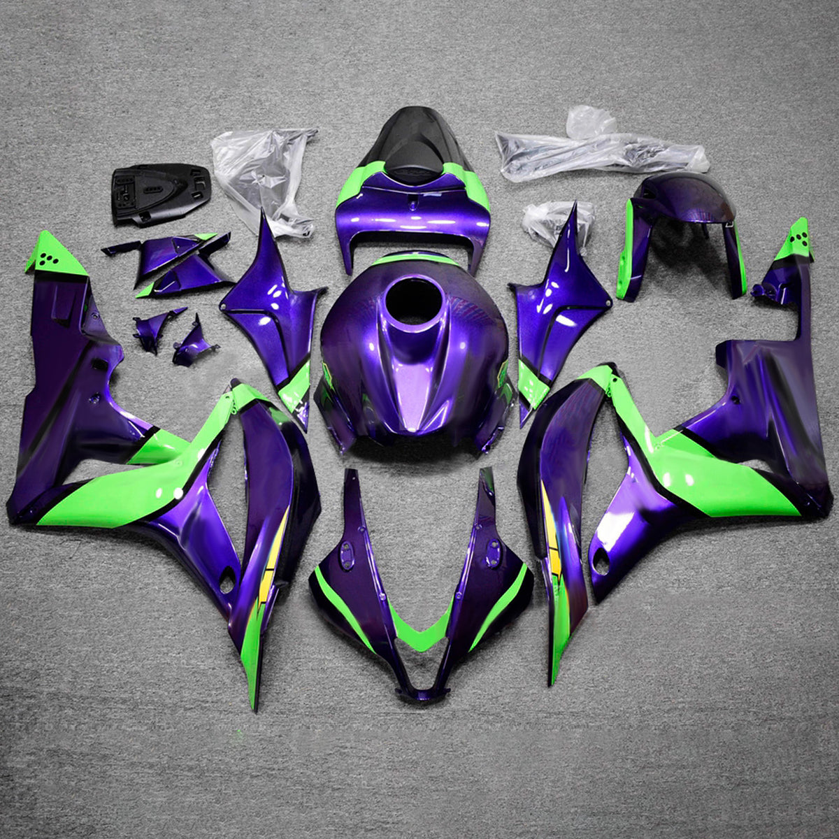 Amotopart 2007-2008 Honda CBR600RR F5 Purple Green Fairing Kit