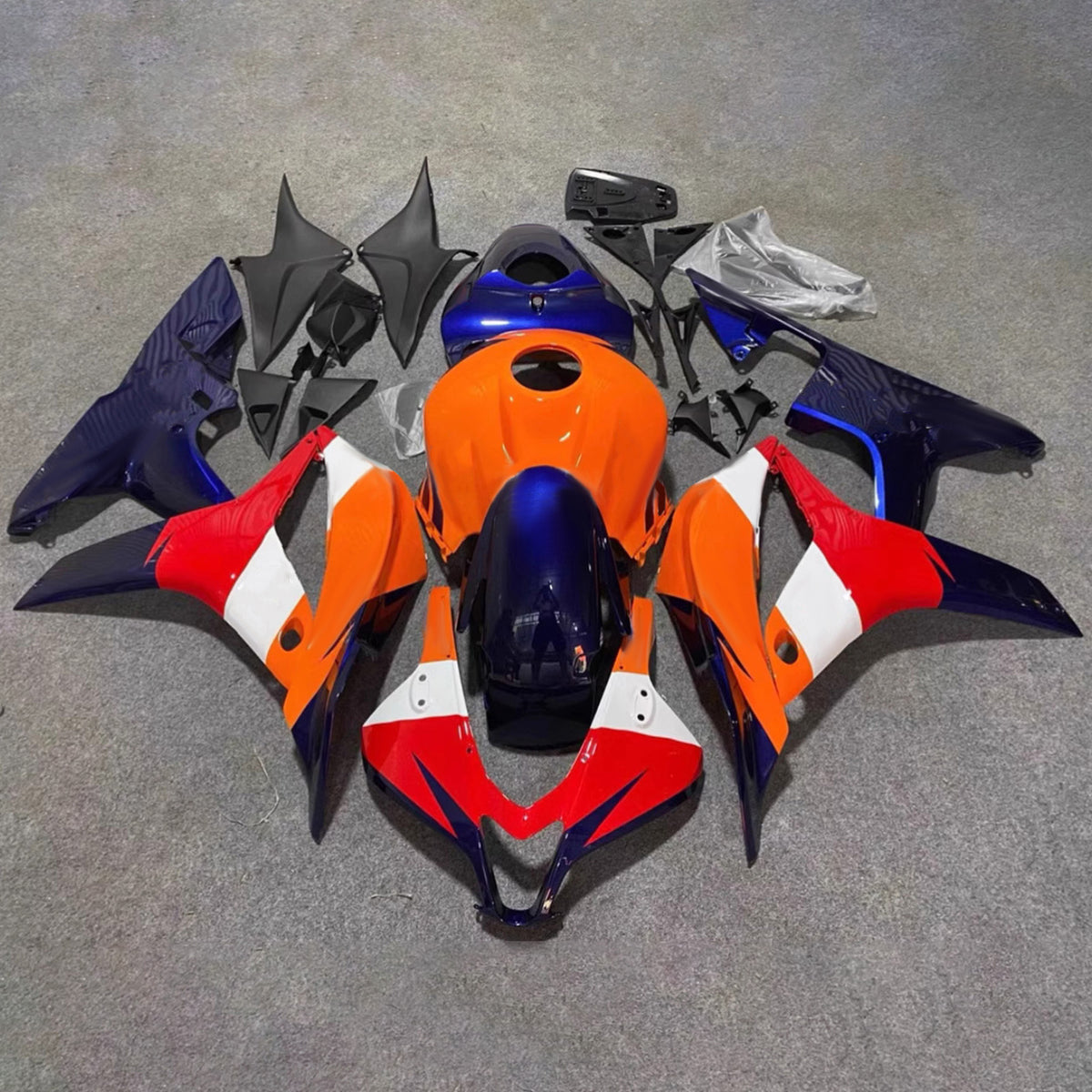 Amotopart 2007-2008 ホンダ CBR600RR F5 オレンジ レッド ホワイト フェアリングキット
