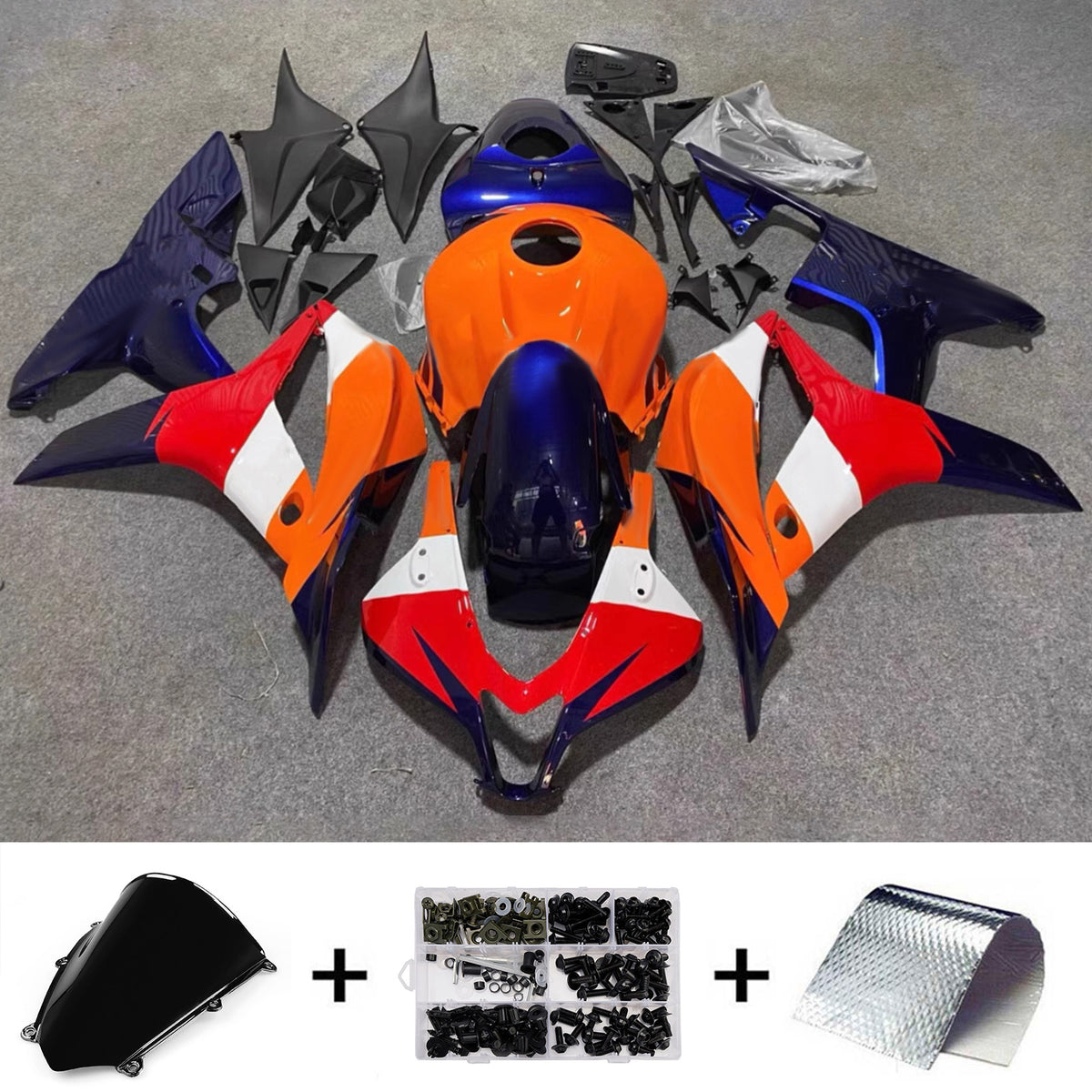 Amotopart 2007-2008 Honda CBR600RR F5 Orange Red White Fairing Kit