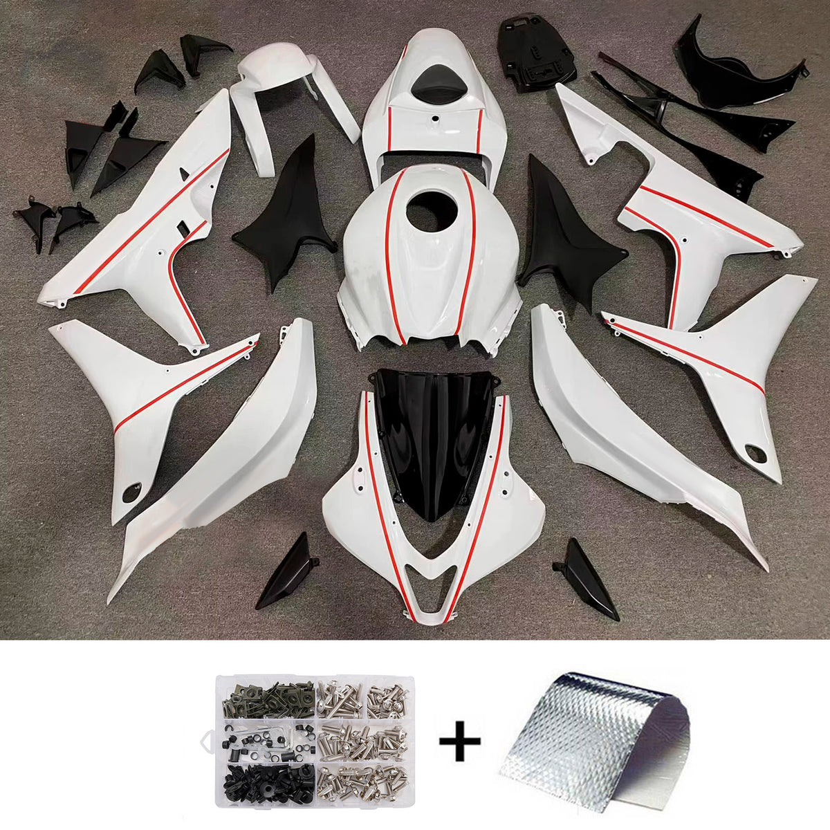 Amotopart 2007-2008 Honda CBR600RR F5 White Fairing Kit