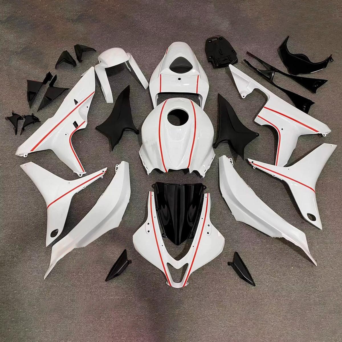 Kit de carenagem branca Amotopart 2007-2008 Honda CBR600RR F5