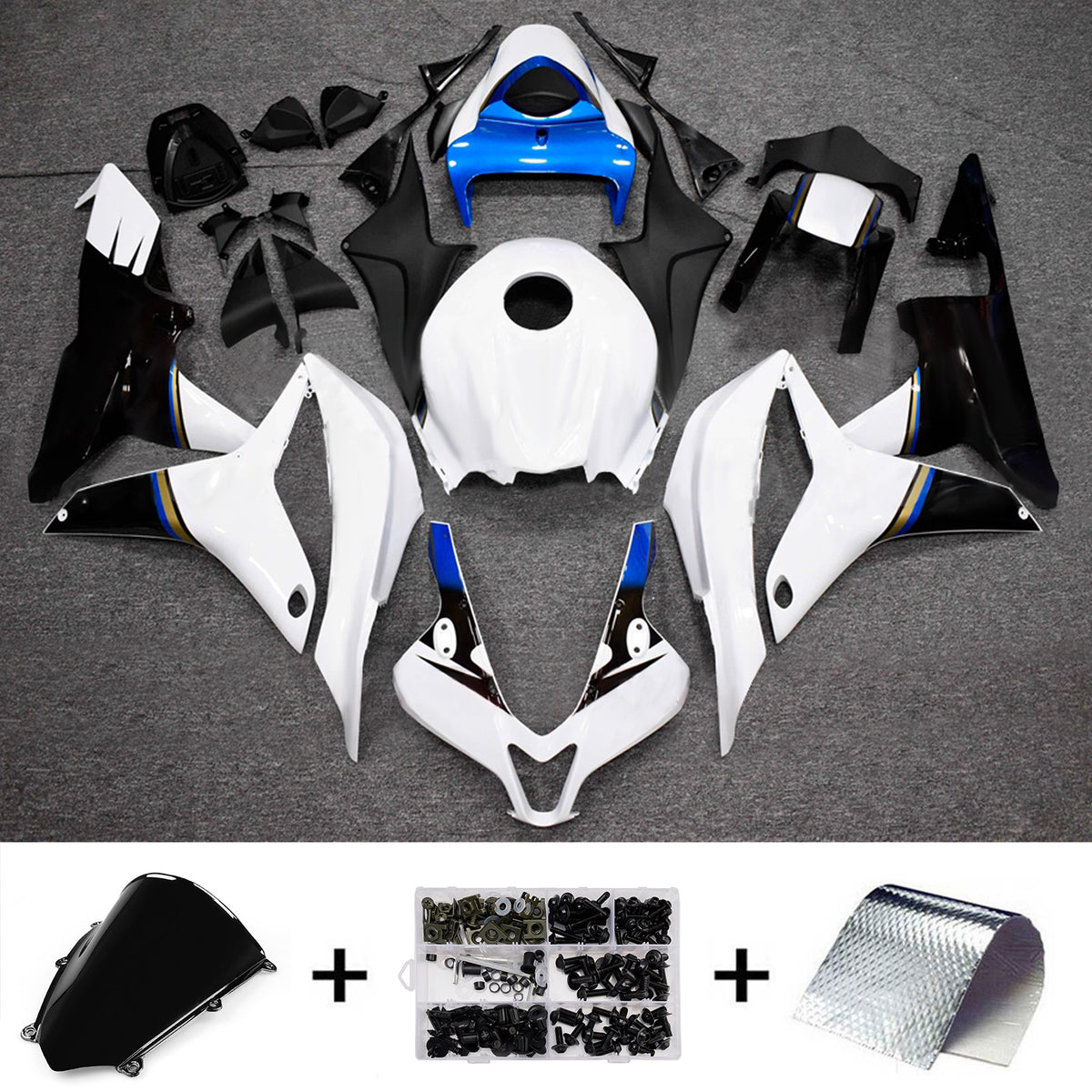 Amotopart 2007-2008 Honda CBR600RR F5 witzwarte kuipset
